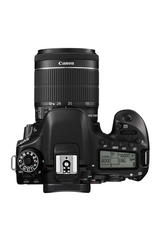 Canon EOS 80D mit EF-S 18-55 IS STM - Draufsicht